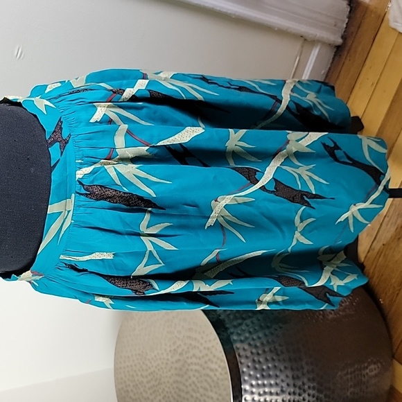 Jaff Carole Anderson Coordinated Set Skirt Blouse Abstract Vintage Blue … - Picture 5 of 9